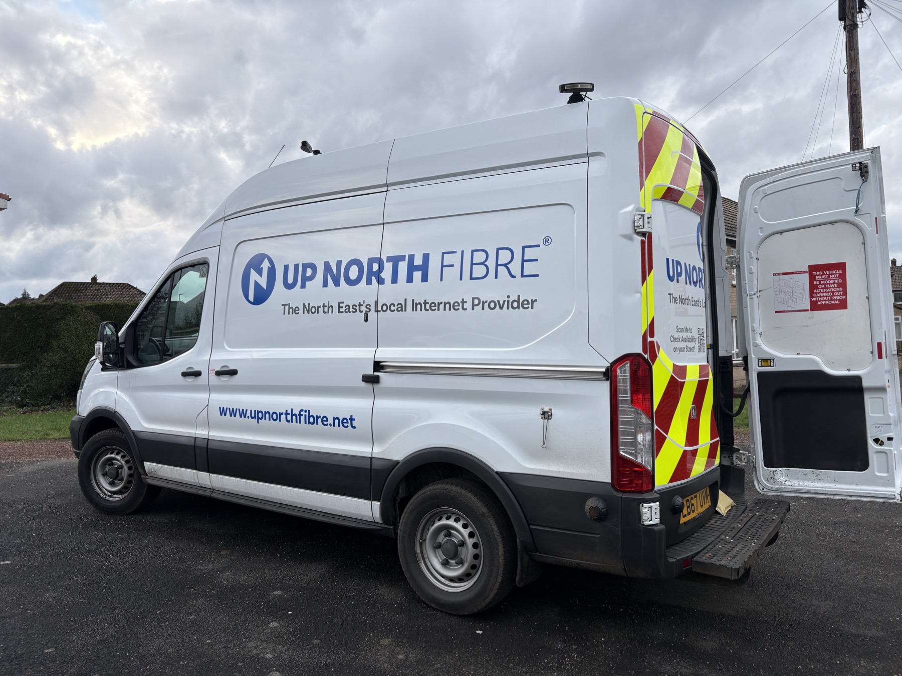 Up North Fibre van supporting the Hexham full-fibre network build